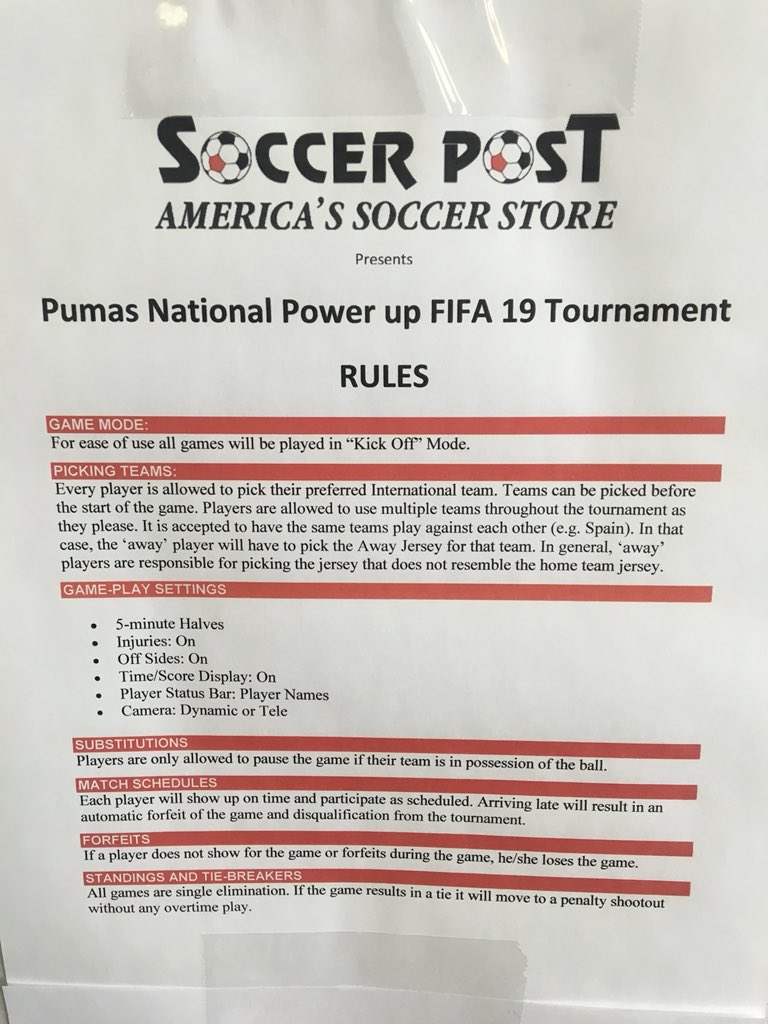 SoccerPostDC's tweet photo. Tournament rules ⚽️👀💯🎮 https://t.co/9sajg5t23b