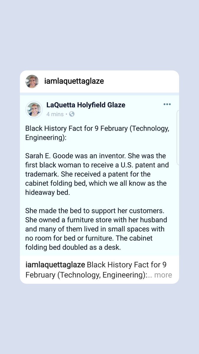 Details of today's Black History Fact: Sarah E. Goode