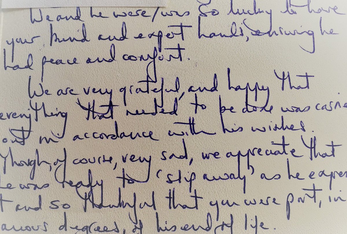 We are privileged to help support our patients and their families in difficult times and we are always humbled to receive letters like this one!