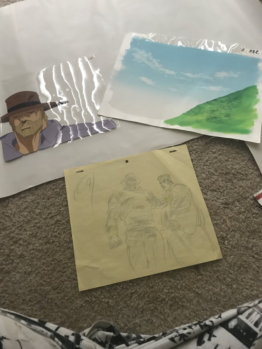 PantherZombie's tweet image. I collect #animationcels ! These are some of my #JJBA ones that i have off hand, we have plans to take one with us to anthrocon in hopes the amazing @BenjaminDiskin could give one a signature! 💚