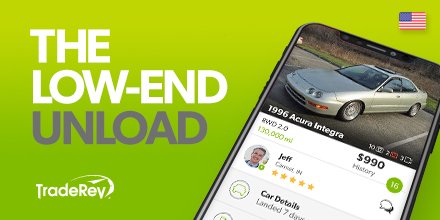 TradeRevTweets's tweet photo. From now until March 31 our selling fee is just $50 for vehicles less than $1K! Sellers lets #MoveMetal and buyers get ready for some major action! Learn more: https://t.co/7C5DaKr0ld https://t.co/ecvztmZWu9
