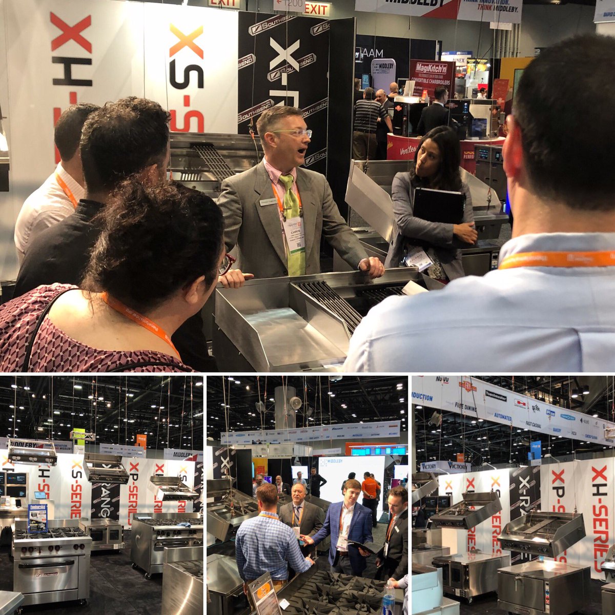 Southbendnc's tweet photo. NAFEM 2019 is off to a great start! Here is Christian Yungbluth showing off Southbend’s new X-Range. Come eXPerience the difference at booth #1423. #NAFEMSHOW2019 #NAFEM #Southbend #XRange #XPseries #XHseries #XSseries https://t.co/rKVJZ1fdPL