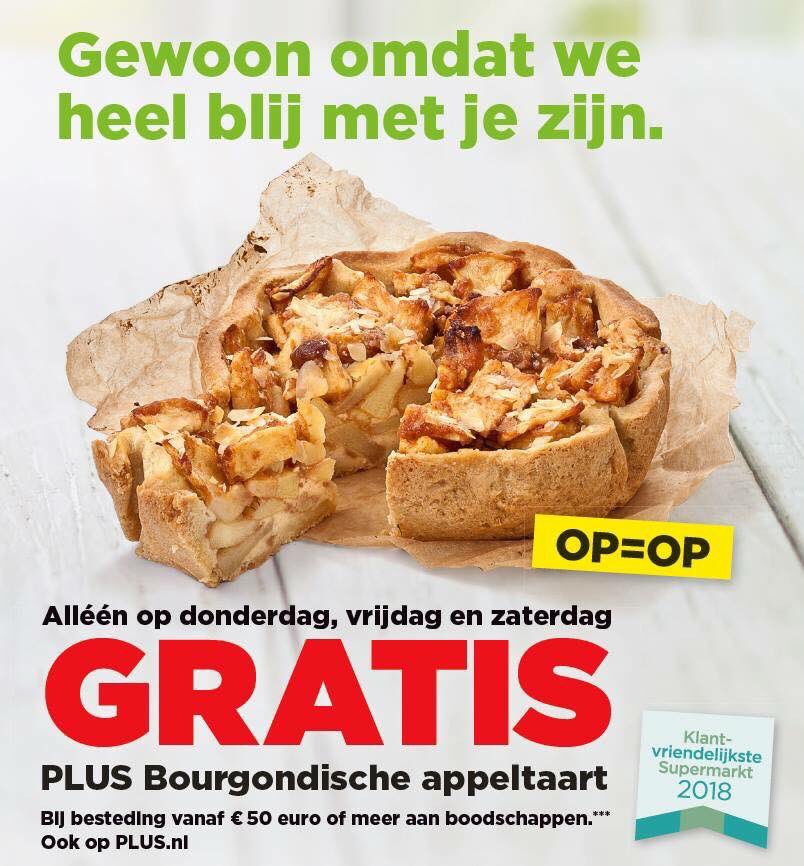 Wie heeft er zin in appeltaart? 🍎🎂🙋

Actie geldig van donderdag 7 t/m zaterdag 9 februari. 
Let op; want OP=OP