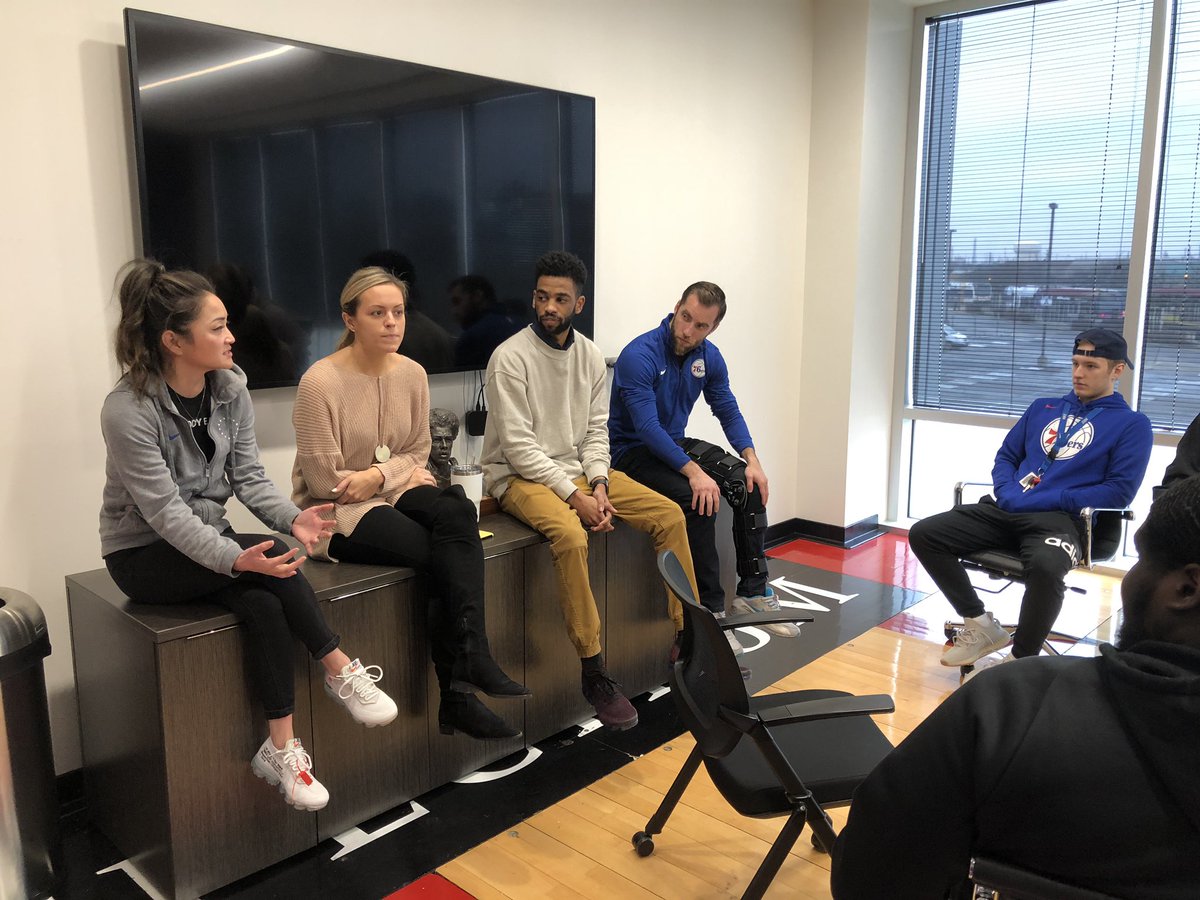 JP_Lutz's tweet photo. @ManorCollege students visited the @sixers headquarters today. Thank you to to everyone at the #sixers organization who made this opportunity possibility &amp; took the time out of your schedule. 

@ScottONeil @jillsnod @BenCobleigh https://t.co/wovbiQzZm1
