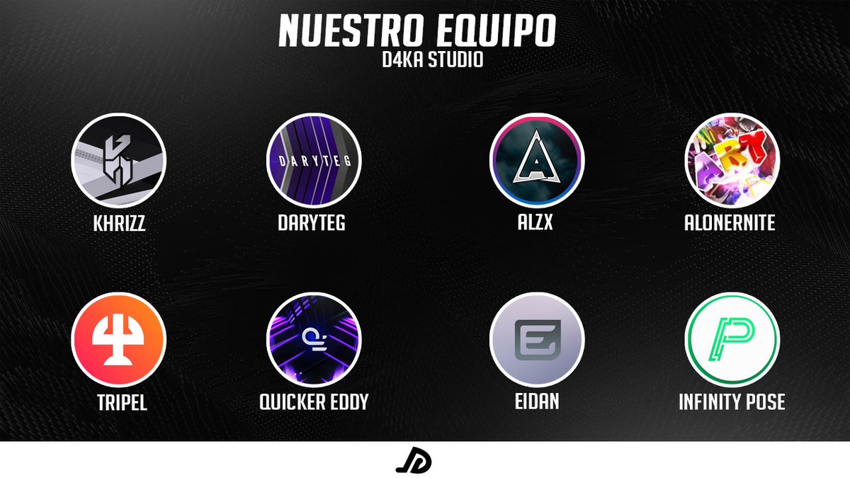 D4KASTD's tweet image. 🏷| D4KA TEAM
🤝| Tras haber dado la bienvenida a las nuevas incorporaciones, hacemos oficial nuestro equipo.

🌐| Behance: behance.net/d4kastudio

👥| @KhrizzGFX @DaryteGraphics 

👥| @AlzxGFX @AlonerNiteGFX 

👥| @TripelGraph @QuickerEddy 

👥| @EidanArtist @iNfinityPose_