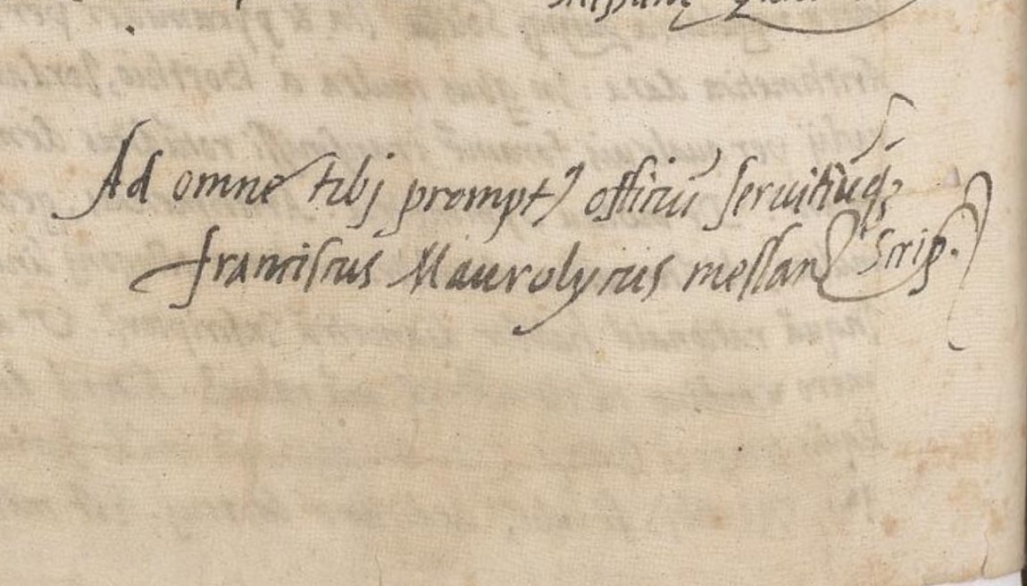 "Aetna tremoribus, tonitruisque ingentibus editis horrendas eructavit flammas, fastigii pars corruit introrsum." Maurolico, maggio 1536. 'Ad Petrum Bembum de aethneo incendio'.

Barb. Lat. 2158: Ad Bembum Epistolae #LatestDigitizedManuscripts - digi.vatlib.it/view/MSS_Barb.…