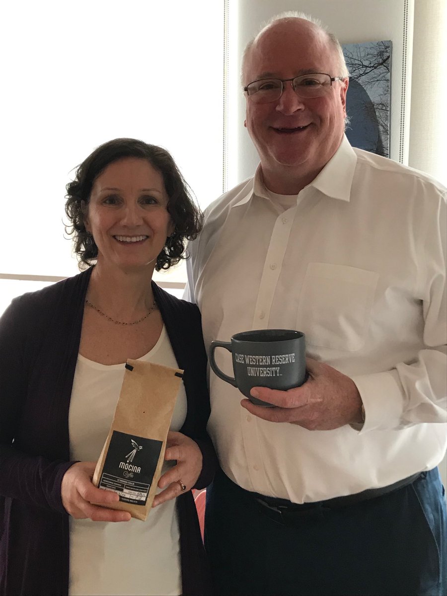 sreynolds7088's tweet photo. Enjoying a cup of  ⁦@MocinaCoffee⁩ this morning in ⁦@caseweatherhead⁩ Alumni Relations Office with ⁦@WeatherheadUG⁩’s Jim Hurley! https://t.co/edzJsm4q7N