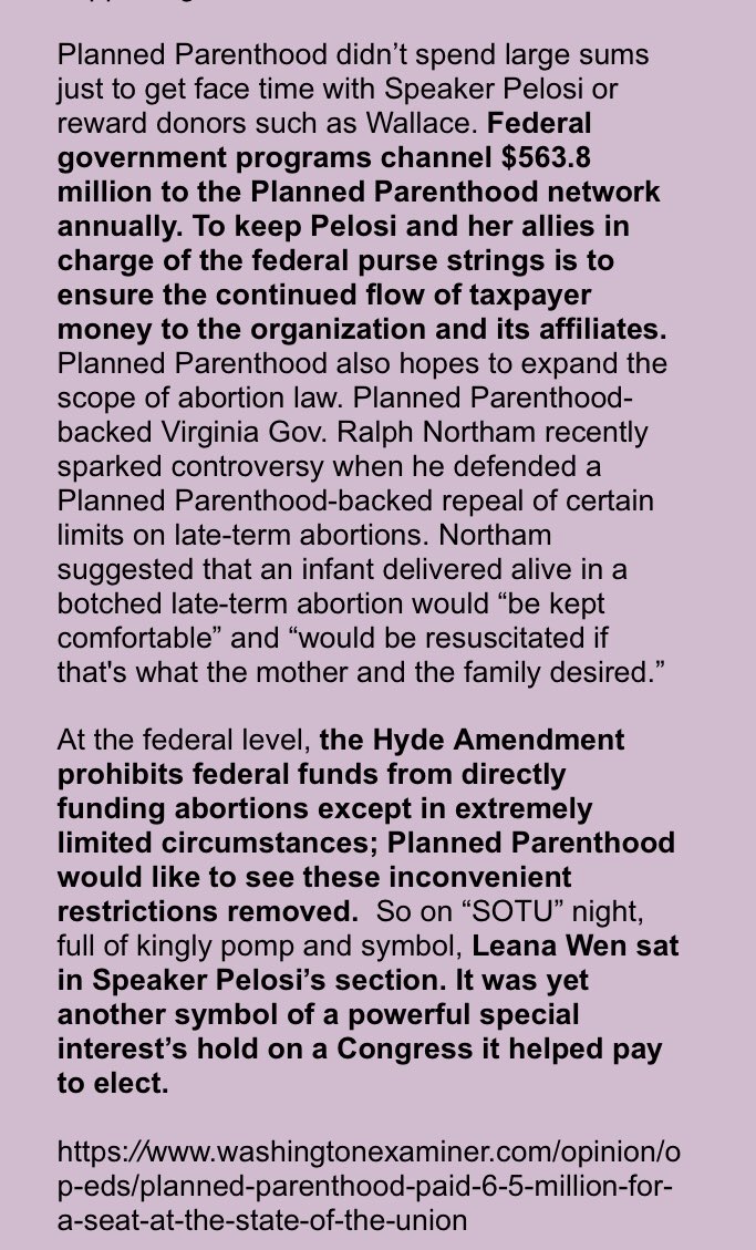 2runtherace's tweet photo. Planned Parenthood paid $6.5 million for a seat at the State of the Union!! Anon notable!!
#QAnon #PPSOTU #AuditPlannedParenthood @realDonaldTrump https://t.co/w5WbiNoPUn