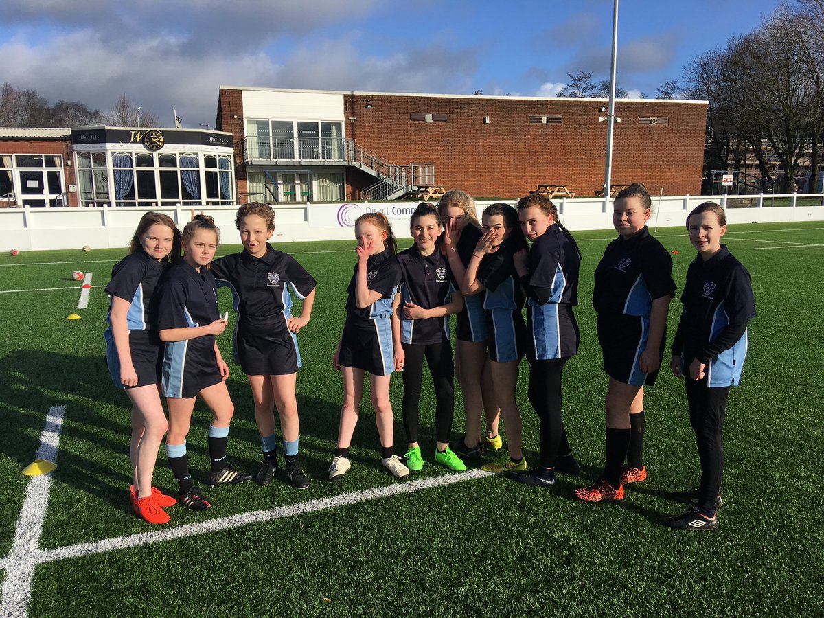 DVHSPhysEd's tweet photo. Our U13 girls rugby team entered the Lancashire tournament this afternoon and were magnificent. They were unbeaten, drawing 1 game and winning 2. Mr.Chambers was amazed by the quality on show. Well done girls and @dvhsnoj #teamvale https://t.co/NBfVX46la0