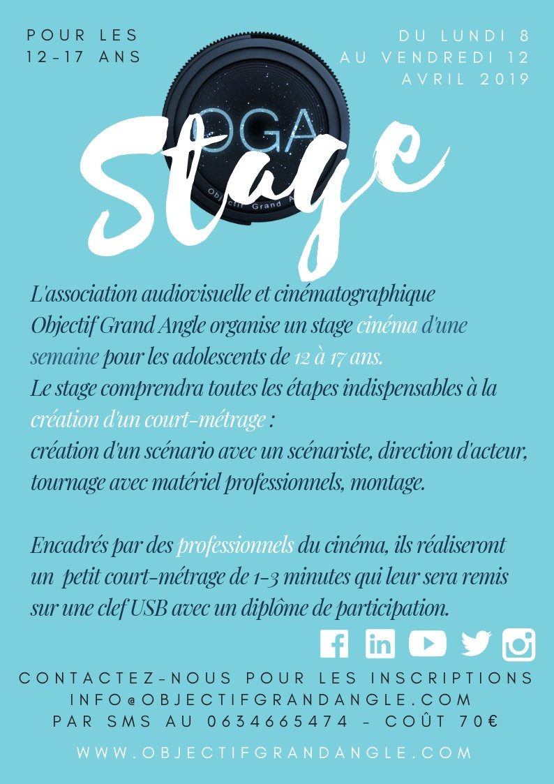 OGAProject's tweet photo. Stage Cinéma pour 12-17 ans sur Nice pendant les vacances scolaires d'avril ! Contactez-nous ! #cinema #audiovisuelle #stage #stagecinema #nice #association #acteur #scenariste #montage #courtmétrage #professionels #camera #direction #tournage #adolescent https://t.co/uZSXHVjSkX
