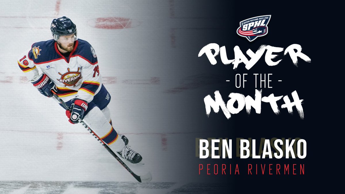 🚨<a href="/Peoria_Rivermen/">Peoria Rivermen</a> Ben Blasko is named SPHL Player of the Month

🏒6 goals, 14 assists, 13-game scoring streak

📰 Read the article ➡️ bit.ly/2MSDAPi
