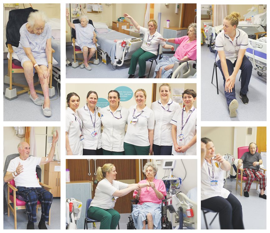 Our Acute Medical Therapists on Ward B19 are using an ‘early mobilisation’ therapy approach to improve care.  The exercise groups are designed to increase patients physical activity whilst on the ward to combat the loss of function patients can experience while in hospital