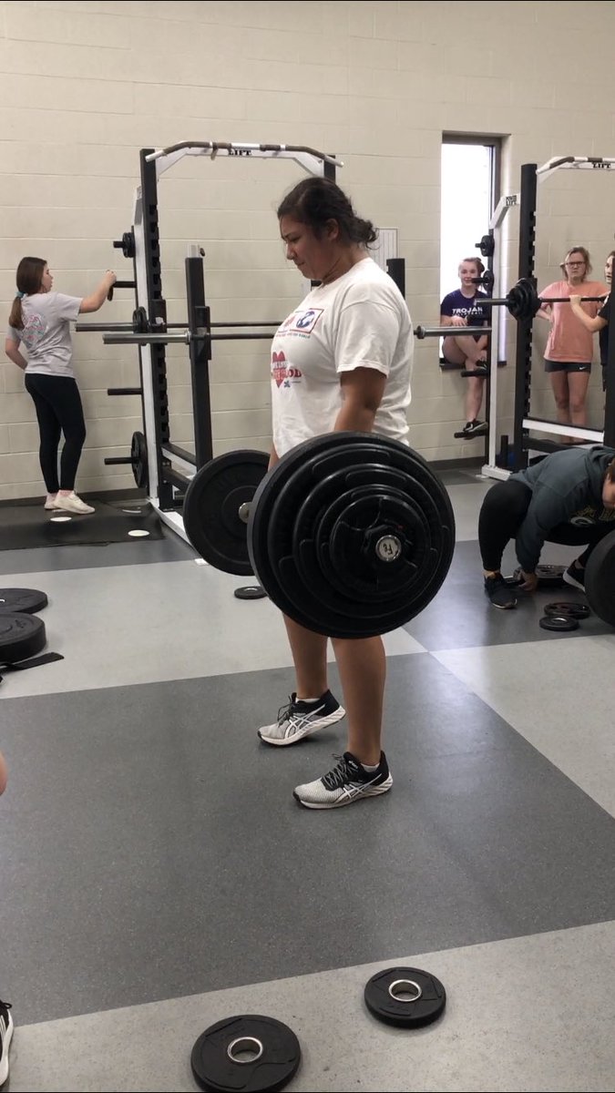 New Leader on the board for Deadlifts today...#305 by a 9th Grader! Congrats Miss Adrianna Kennedy! #photoevidence  #gainsseason #trackathlete @TBHSTrack
