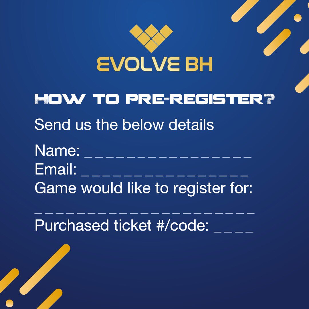 evolvebahrain's tweet photo. Hurry up and Pre-register now! You may send your details through the following: Website/Email/WhatsApp. https://t.co/MzSiM6BJS9