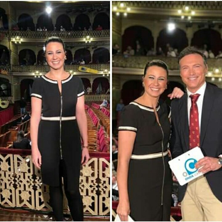 La presentadora de Onda Cádiz TV <a href="/mirianperaltag/">Mirian Peralta</a> en la presentación de #COAC2019 vestida de #ARGGIDO