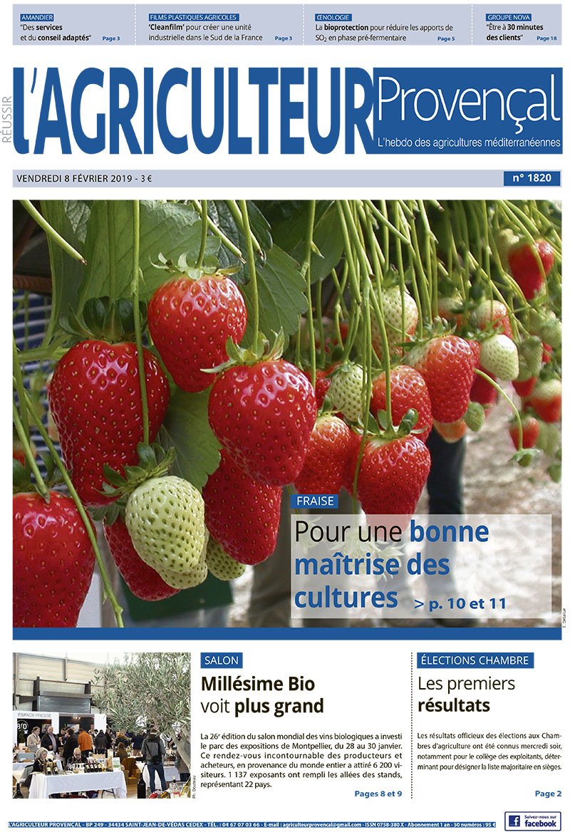 AgriProv's tweet photo. Demain l'@AgriProv ramène sa #fraise - Retour en portraits de #vignerons à #MillésimeBio @Sudvinbio - Les premiers résultats des #ECA2019 @CRA_PACA @FDSEA13 - Amandier - #Cleanfilm : pour une unité dans le Sud #plastique - Moins de SO2 grâce à la #bioprotection #œnologie 👨🌾👩🌾🍇🍷 https://t.co/nlv5YxgiWY