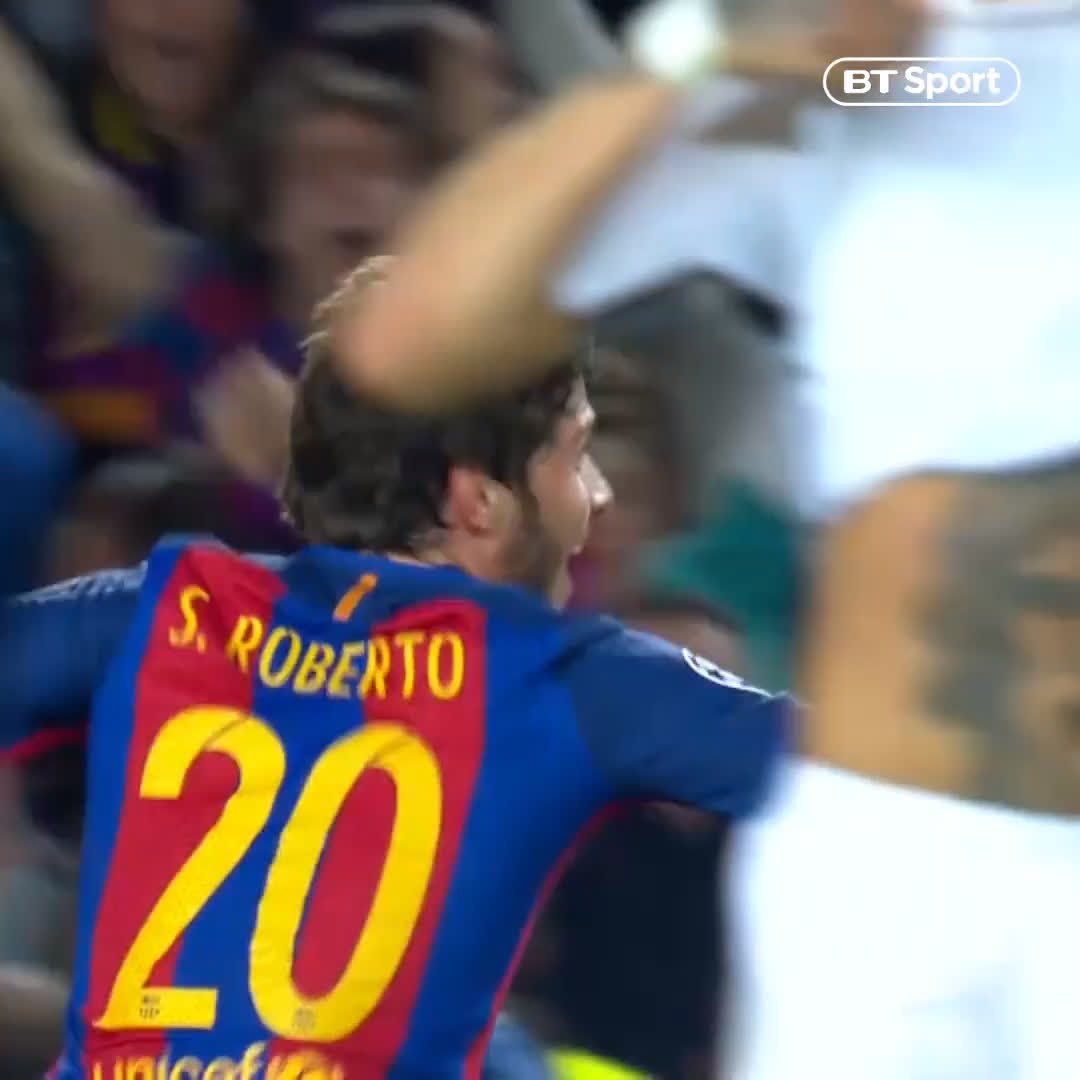 Happy birthday to Barcelona\s Sergi Roberto Throwback to his stunning winning goal against PSG 