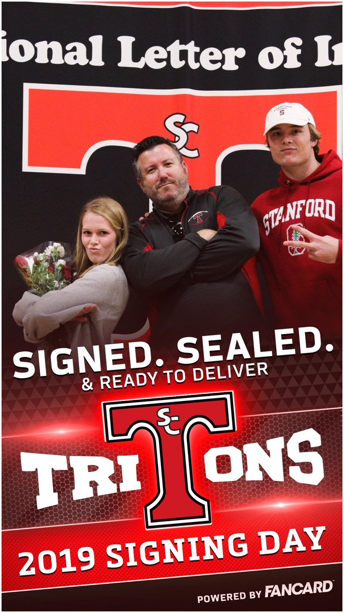 Powered by FanCard! The 2019 Triton Signing Day Players are now 'Signed. Sealed &amp; Ready to Deliver'.... Congrats to all the young men &amp; women. #cusdpower