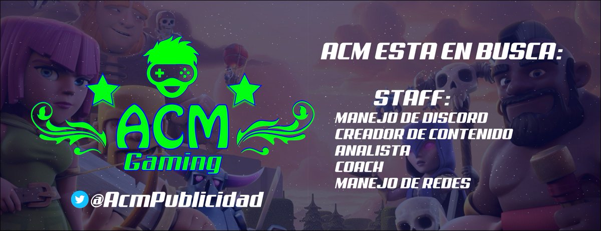 ACM esta en búsqueda de STAFF. Únanse a esta gran familia. Para mas información manda MD. 
<a href="/AyudaJugador/">Ayuda Jugador</a> <a href="/GamingAgencyGG/">#QuedateEnCasa</a> @DarkfightGT_ <a href="/PromotionsC/">Promotions CR</a> <a href="/PromotionsXo/">Promotions RT'S Xo</a> <a href="/ExxodoAgencyTM/">Exxodo Agency</a> <a href="/PromotionsG2/">Promotions Gaming</a> <a href="/E_SPORTS_GAMING/">E-SPORTS GAMING PROMOTIONS</a> @PromotionLatam @PromotionsDorck <a href="/Promotions_RTS/">Promotions_RTS</a> <a href="/AcmPublicidad/">ACM Publicidad</a>
