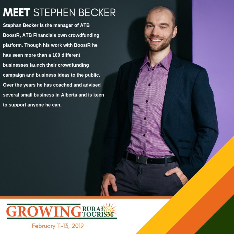 GRTConference's tweet image. Meet Stephen Becker! #GRT2019 #Tourism #Alberta #Camrose #CRE 
GrowingRuralTourism.ca