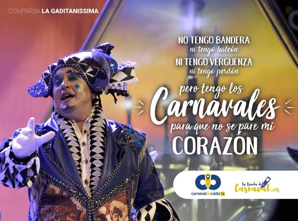 No tengo bandera, ni tengo balcón, ni tengo vergüenza, ni tengo perdón. Pero tengo los Carnavales para que no se pare mi corazón! #Coac2019 #Carnaval