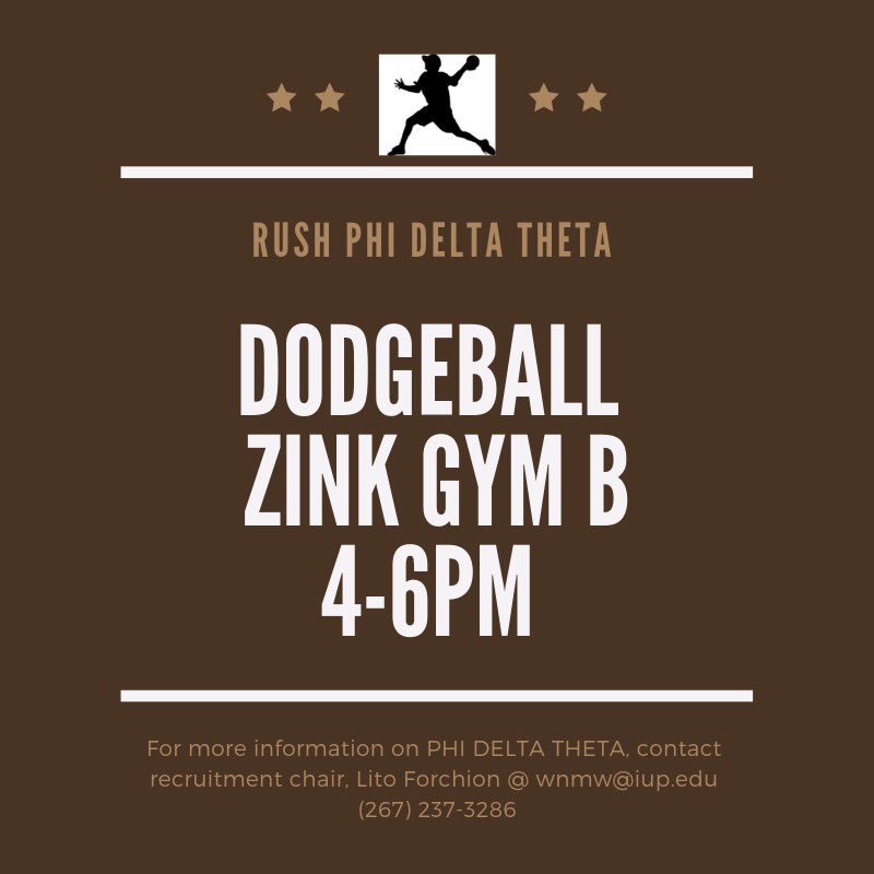 Hope everyone is enjoying the nice weather on campus today ☀️. Come meet the brothers and play some dodgeball!