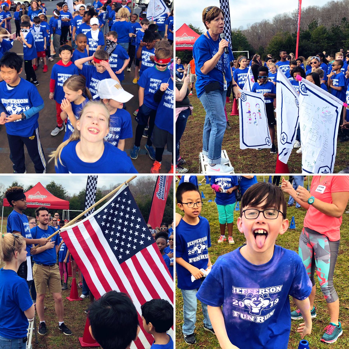 B_Gordon's tweet photo. What an awesome morning @JeffersonElemWS #ColorRun for @Boosterthon! We surpassed our goal and the kids had a blast! @wsfcs #runners #colorfulkids #havingablast #boosterthon #getinvolved https://t.co/CdkpdqElLN