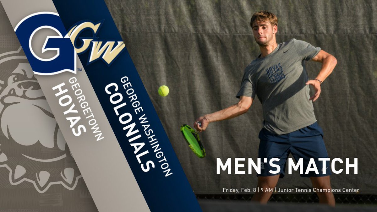 hoyatennis's tweet photo. It’s a district matchup tomorrow @ 9 a.m. as the #Hoyas take on the GW Colonials at the Junior Tennis Champions Center in College Park, Md. Let’s go Hoyas!! https://t.co/1uNjif2IKI