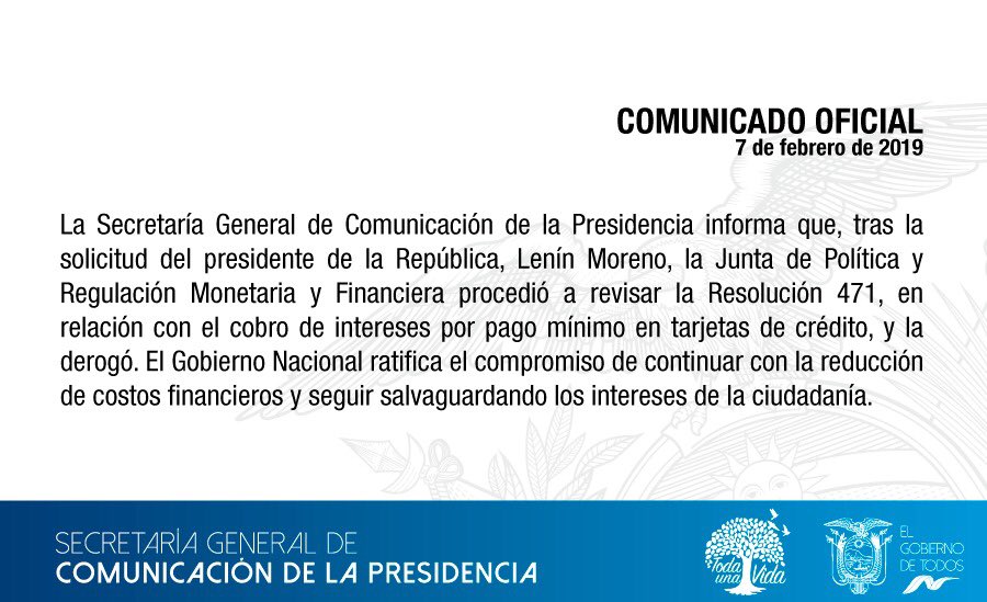 Nuestro compromiso es con el pueblo. Por eso solicité a la Junta Monetaria que dejara sin efecto la Resolución 471. No vamos a permitir el cobro de intereses adicionales a la ciudadanía. ¡Este es #ElGobiernoDeTodos!
