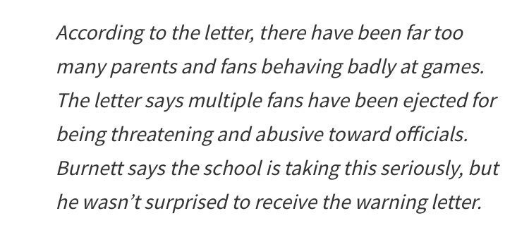 No member from The Hawks Nest has ever threatened or abused a ref #LetUsCheer