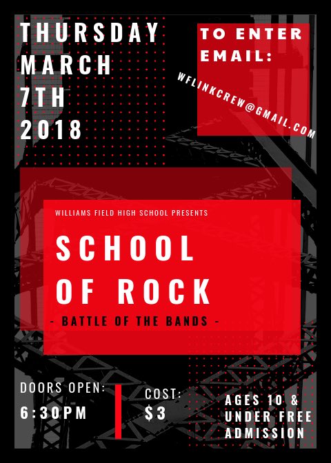 BATTLE OF THE BANDS🎸⚡️ March 7th starting at 6:30 pm! if you play an instrument and want to join, email link crew @ wflinkcrew@gmail.com 🥁