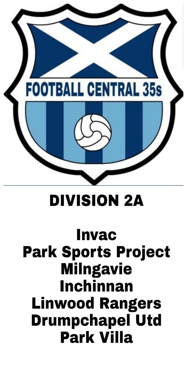 <a href="/centregions35s/">Football Central 35s</a> Division 2a

<a href="/InvacAFC/">Invac AFC</a> <a href="/parksports_alan/">parksportsproject_alan</a> <a href="/AFCMilngavie/">AFC Milngavie</a> @Linwoodover35s @35sUtd <a href="/Parkvilla35s/">Park Villa 35s</a>