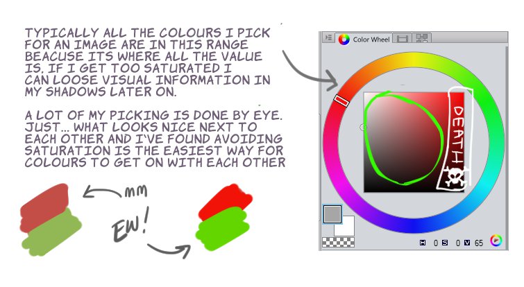 hattersarts's tweet image. someone asked about how i pick colours so i did a little tutorial.

there&apos;s a bit more info on the tumblr post: hattersarts.tumblr.com/post/182635413…