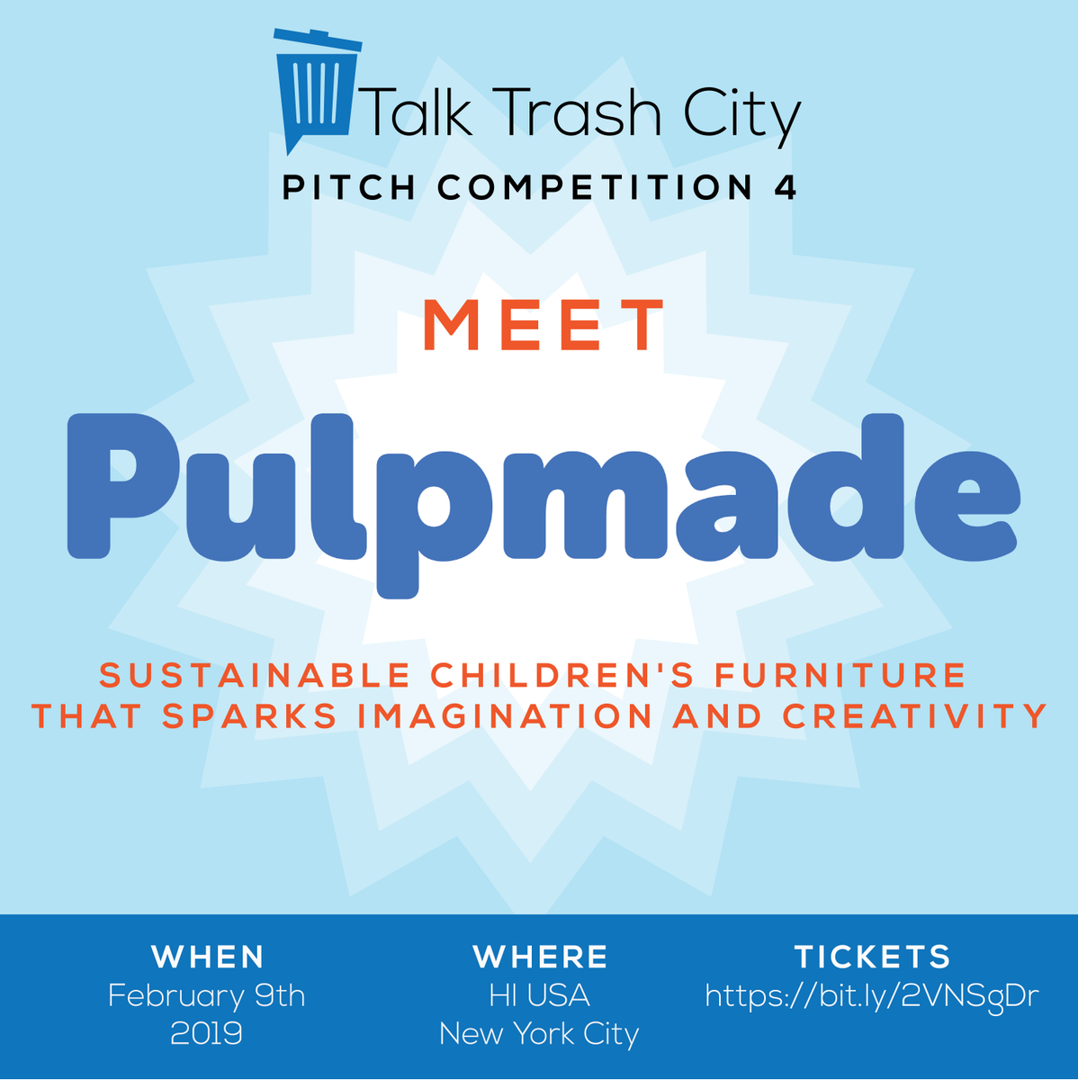 Meet Pulpmade, the sustainable furniture company that makes chairs that inspire creativity. See them pitch on 2/9. Tickets at bit.ly/2VNSgDr #nyc #zerowaste #TTC4 #talktrash
