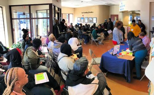 A packed lobby is a happy sight! The Volunteer Income Tax Assistance (VITA) program is in full swing at our offices on West Beltline and 17 other locations around the Midlands. #vitatax