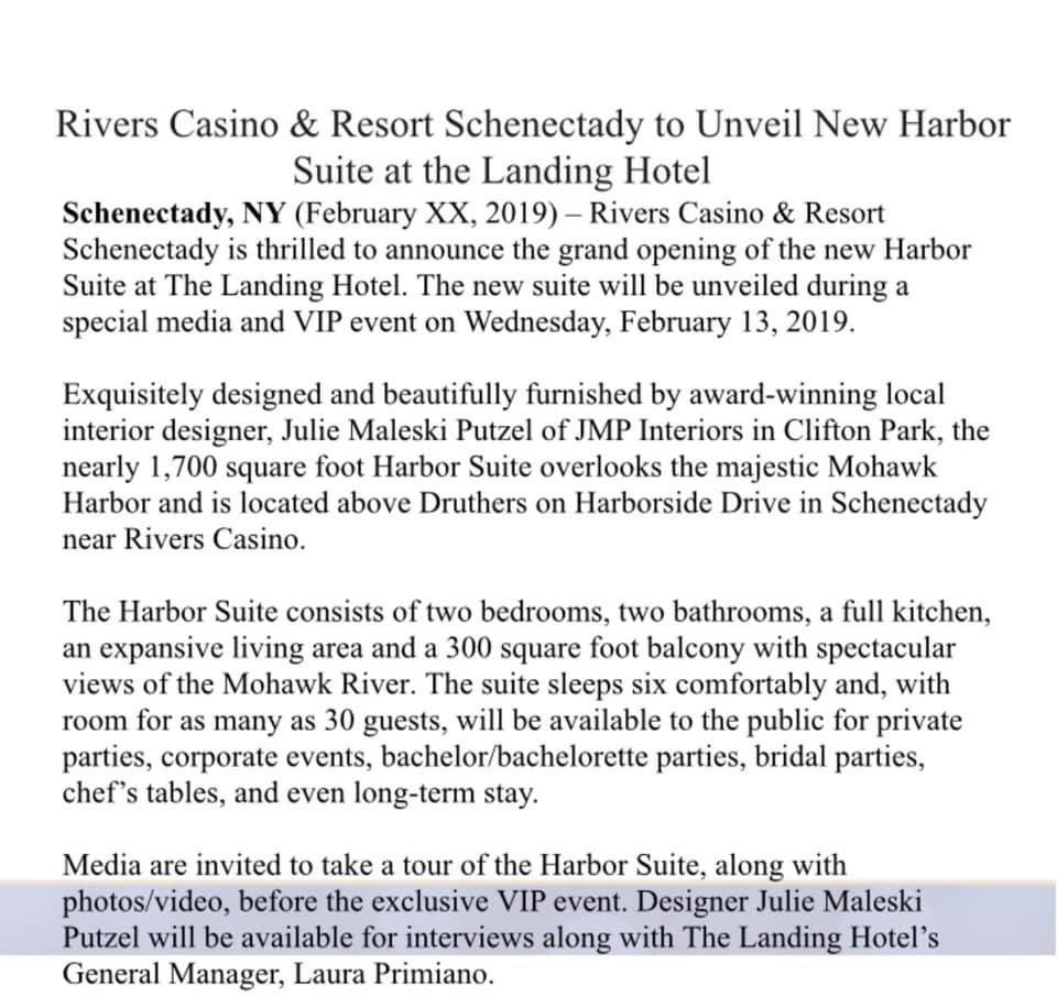 JMP_Interiors's tweet photo. #PressRelease Going our today!!😱🙌🏻🎉🤗 @RiversCasino_NY @LandingHotelNY #jmpinteriors #topdesigner #interiordesign #luxurydesign #celebrityspaces https://t.co/wCLWUUwr3u