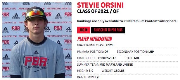 PrepBaseballMD's tweet image. PBR Maryland Preseason All State

Player Spotlight: Stevie Orsini 2021 OF from Poolesville HS (@PHSbaseball2018)

🚨 bit.ly/2TuQKEG

Request an invite today and #BESEEN
Feb. 16th 2019: bit.ly/2BQOxwY
Feb. 23rd 2019: bit.ly/2zK8iom