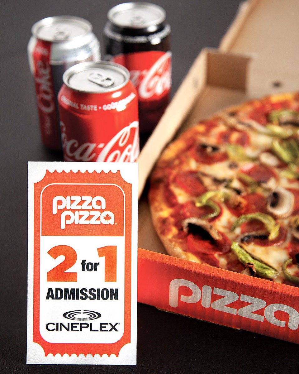 Hellooo movie buffs, DINNER & MOVIE IS BACK. Get a 2 for 1 @CineplexMovies admission with our dinner and movie deal 🎥🍕