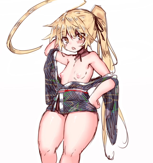 年賀絵の背中丸出し着物
正面だとこうなっちゃう 