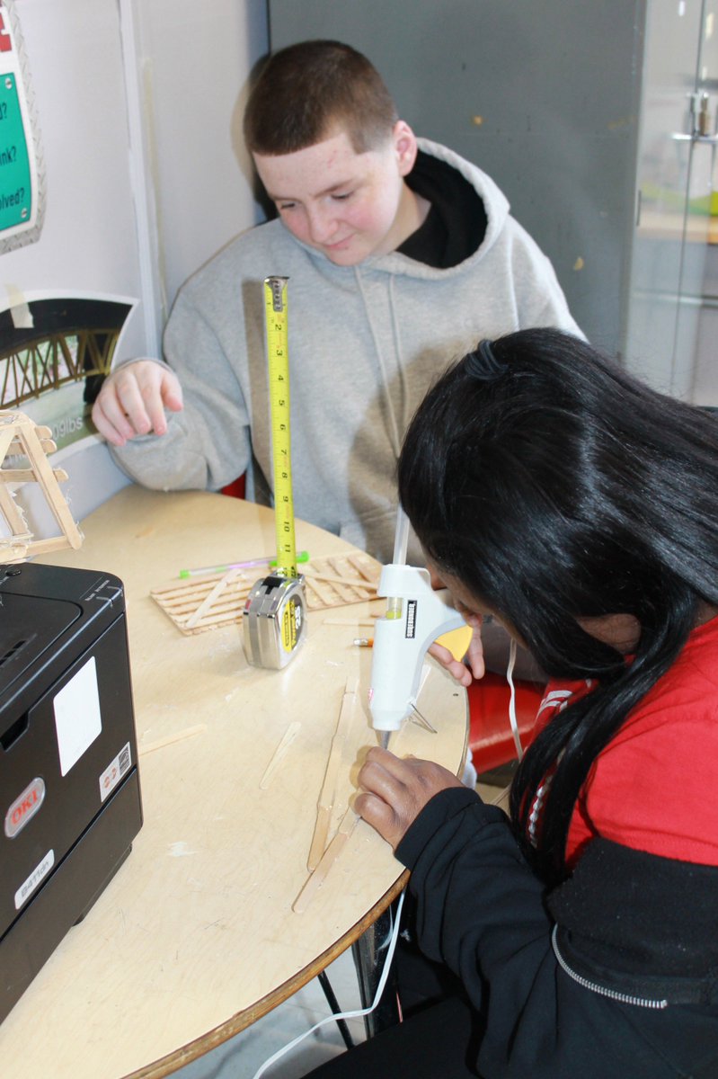 TowneTech's tweet photo. My 8th grade CAD class came in first place for the Truss Bridge #desigchallenge.  Under specific real world constraints, students designed and constructed a bridge that was able to hold 160 lbs before failing!  #STEMeducation #CTEMonth #obproud #futurereadynj @OBSupCittadino https://t.co/pMt1oTBslz