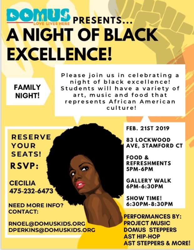 Celebrate a Night of Black Excellence with us this month!

Student representatives from our @CTTrailblazers and @BGCStamford sites will join the celebration by performing music of black composers from 1900 to today.