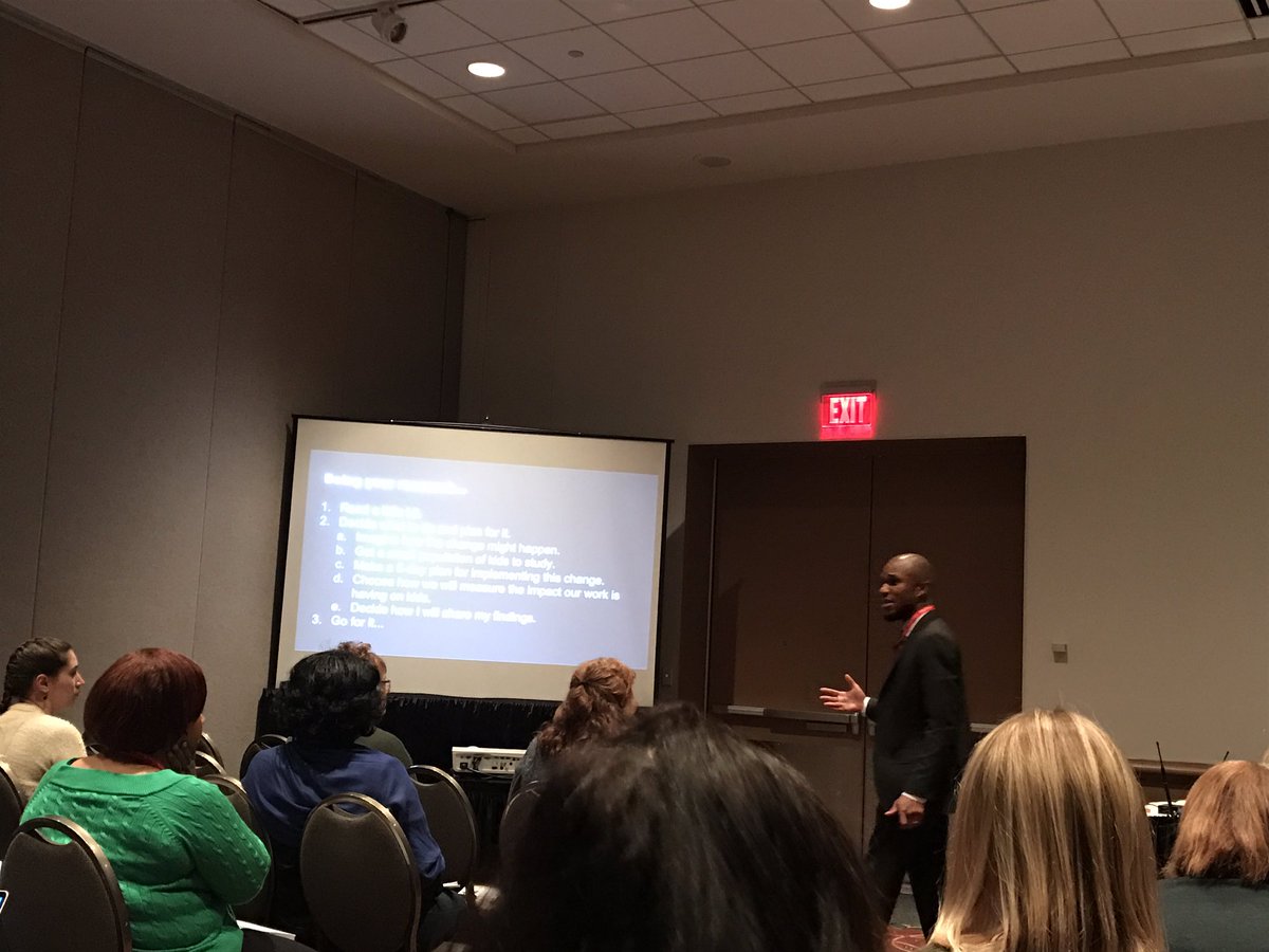 ebertjess's tweet photo. 'Literacy makes us unfit for oppression.' What a fabulous session on social justice not just living in our content, but in our methods with @MisterMinor. #WSRA19 #expertisematters #disruptingsystems #beanaccomplice https://t.co/7rCR88mp1h
