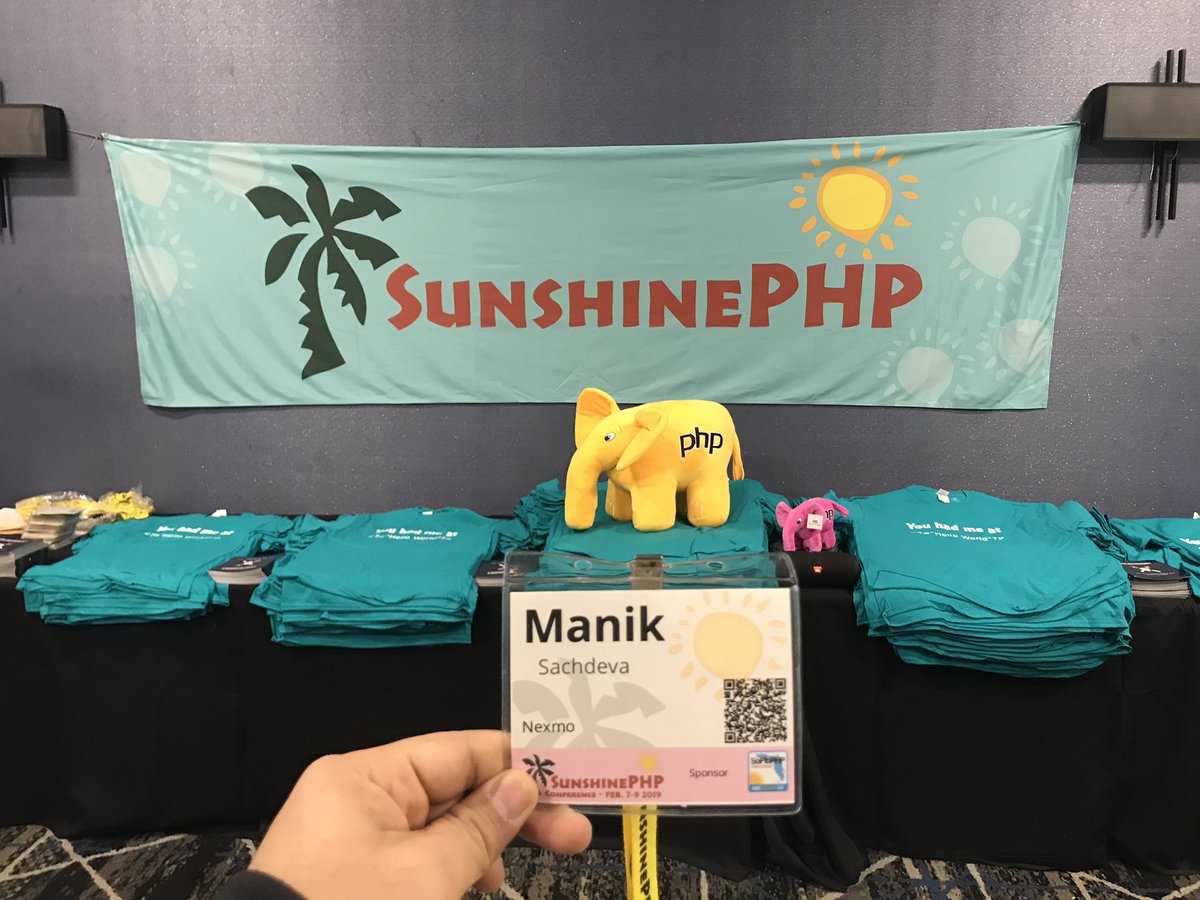 maniksach's tweet image. Stoked to be at @SunShinePHP! Let’s chat if you’re here #SunPHP19