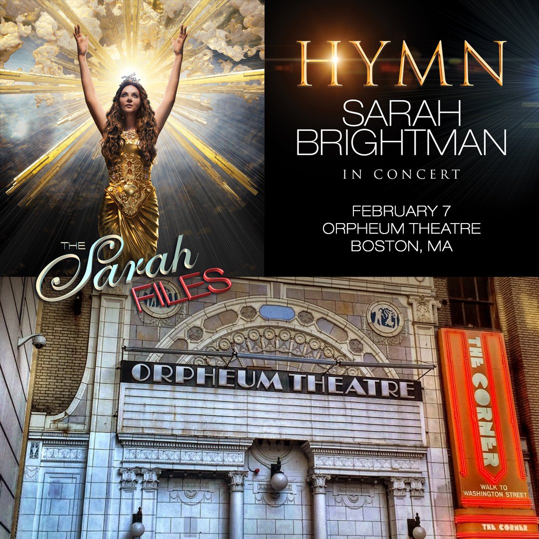Tonight! The HYMN Tour continues! #SarahBrightman #hymn #tour #concert #usa #vincentniclo #narcis #unitedstates #boston #massachusetts #orpheumtheatre