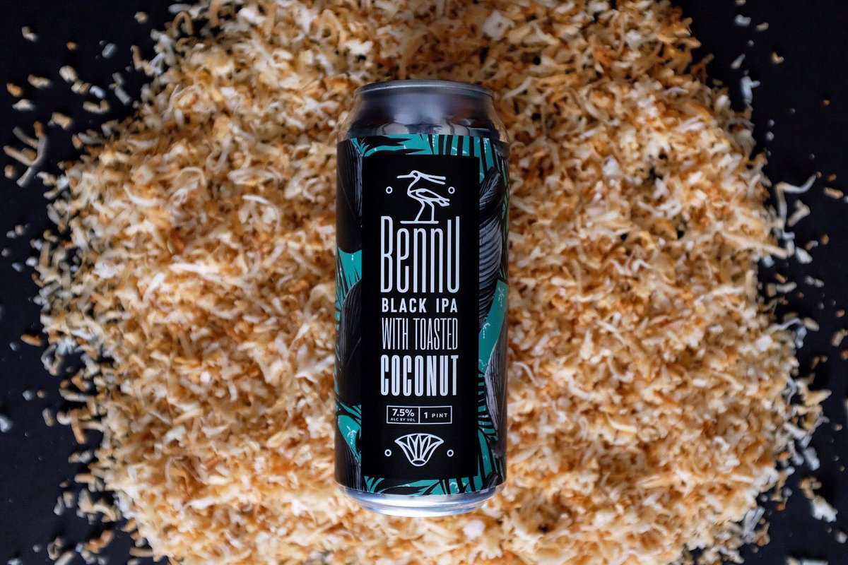 Dropping tomorrow — Bennu, a #BlackIPA with toasted #coconut. Brewed last year by the ladies of Austin Street for International Women’s Day + we’re psyched for its debut in cans • 7.5% ABV #🥥