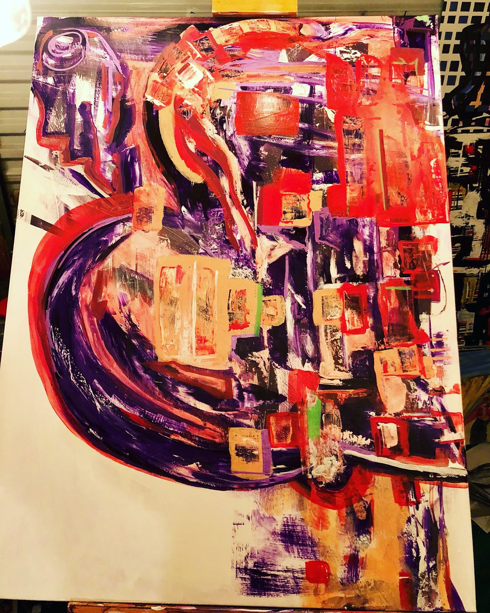 NashHeff's tweet photo. WIP- I don’t know why I tell people I will make them a simple painting. I lie Every. Fucking. Time. #modernart #abstract #lies https://t.co/5hLm2aQ23j