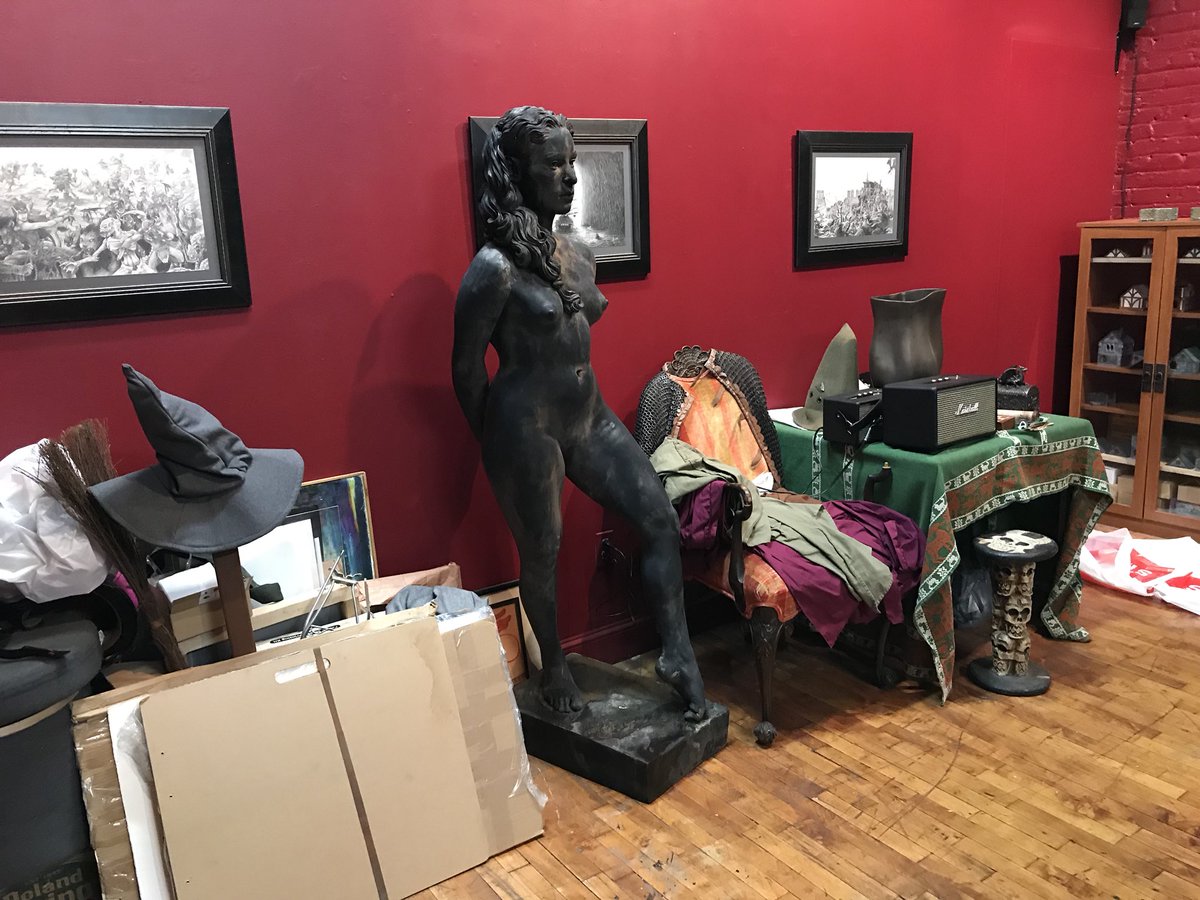 Moved my Sculpture Of “Eve” from my garden to my Gallery as I’ve sold my house! Soon she will travel with me to Seattle! (My new home) She doesn’t speak but I think she will like it❤️ #sculpture #eve #bondedbronze #stefanpokornyart