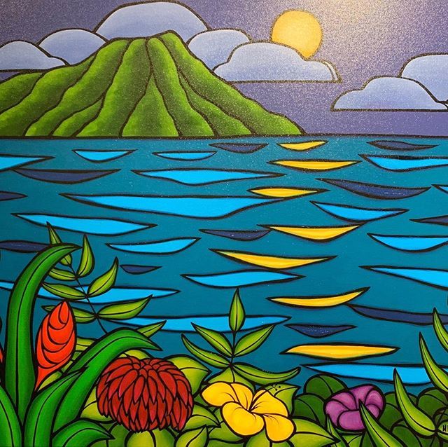 Magnoliahonolulu One Of The Newest Additions To Our Walls Full Moon Over Diamond Head By Heather Brown 24x30 Artist Proof 2 10 Magnoliahawaii Kahalamall Honoluluboutiques Hawaiiartist Hawaiiart Kahala Aloha Heatherbrown