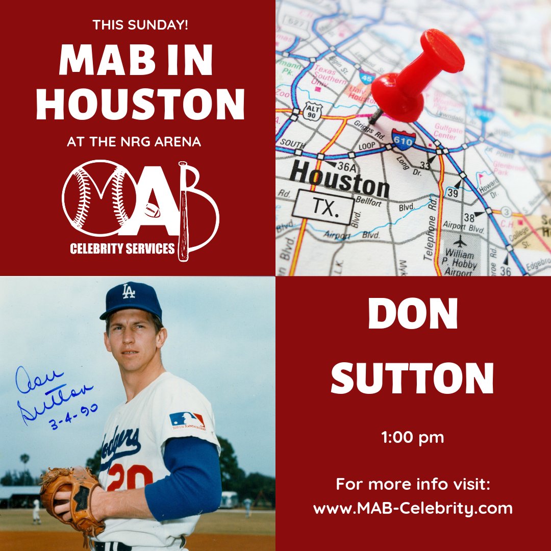 MABCelebrity's tweet image. This Sunday come out and see Don Sutton at the @TRISTAR1  Collector's Show at the NRG Arena! For more info visit: mab-celebrity.com/houstonfeb #Houston #DonSutton #Dodgers #HOF #Collect