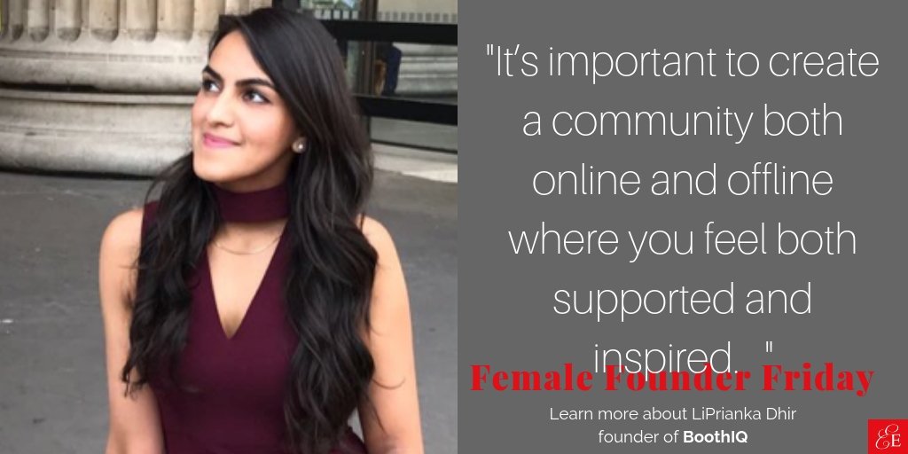 Community matters, especially for #womenentrepreneurs Don't miss the startup story of <a href="/myboothiq/">BoothIQ</a> + killer advice from <a href="/Prianka_Dhir/">Prianka Dhir</a> in today's #femalefounderfriday spotlight: bit.ly/FFF_Prianka